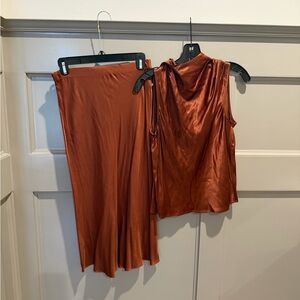 Rails copper top & midi skirt